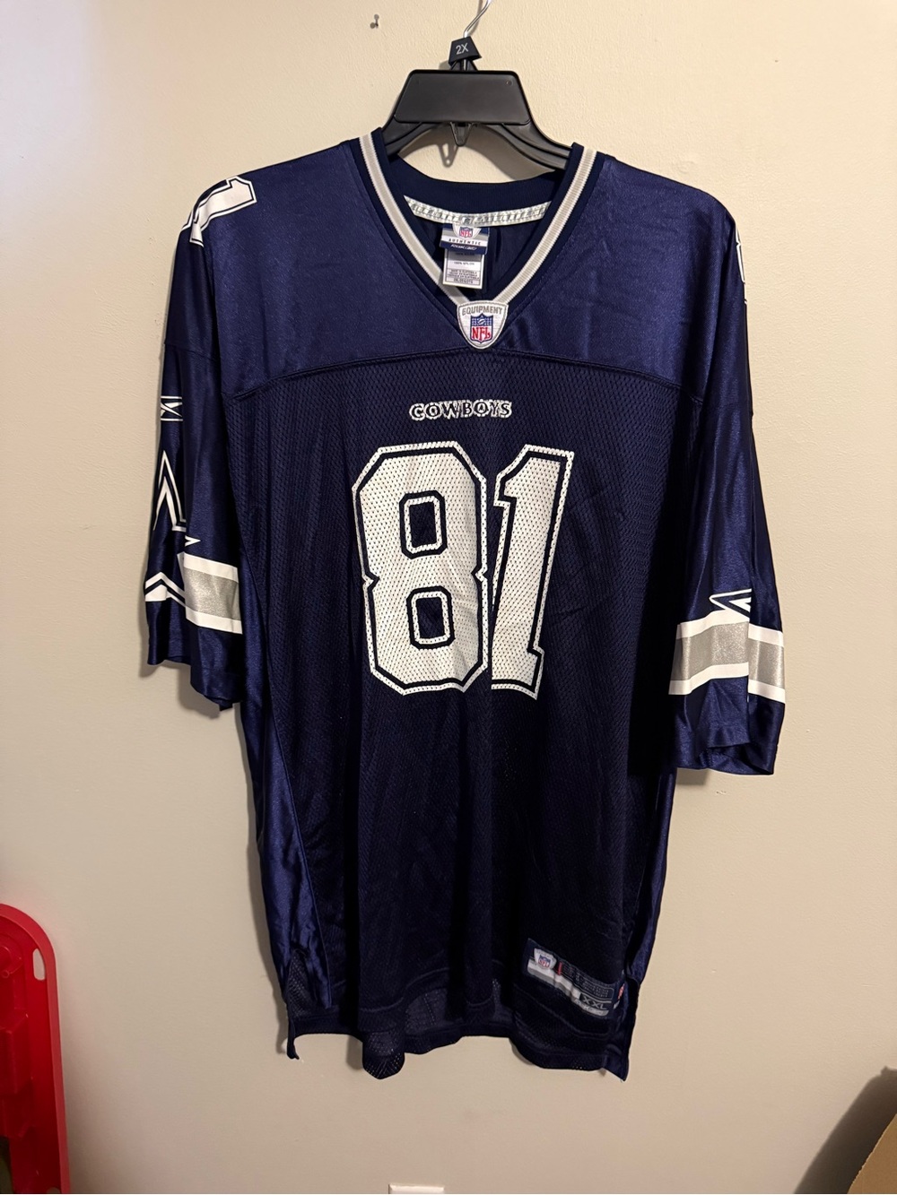 NFL Dallas Cowboys Navy and White #81 Men's Football Jersey